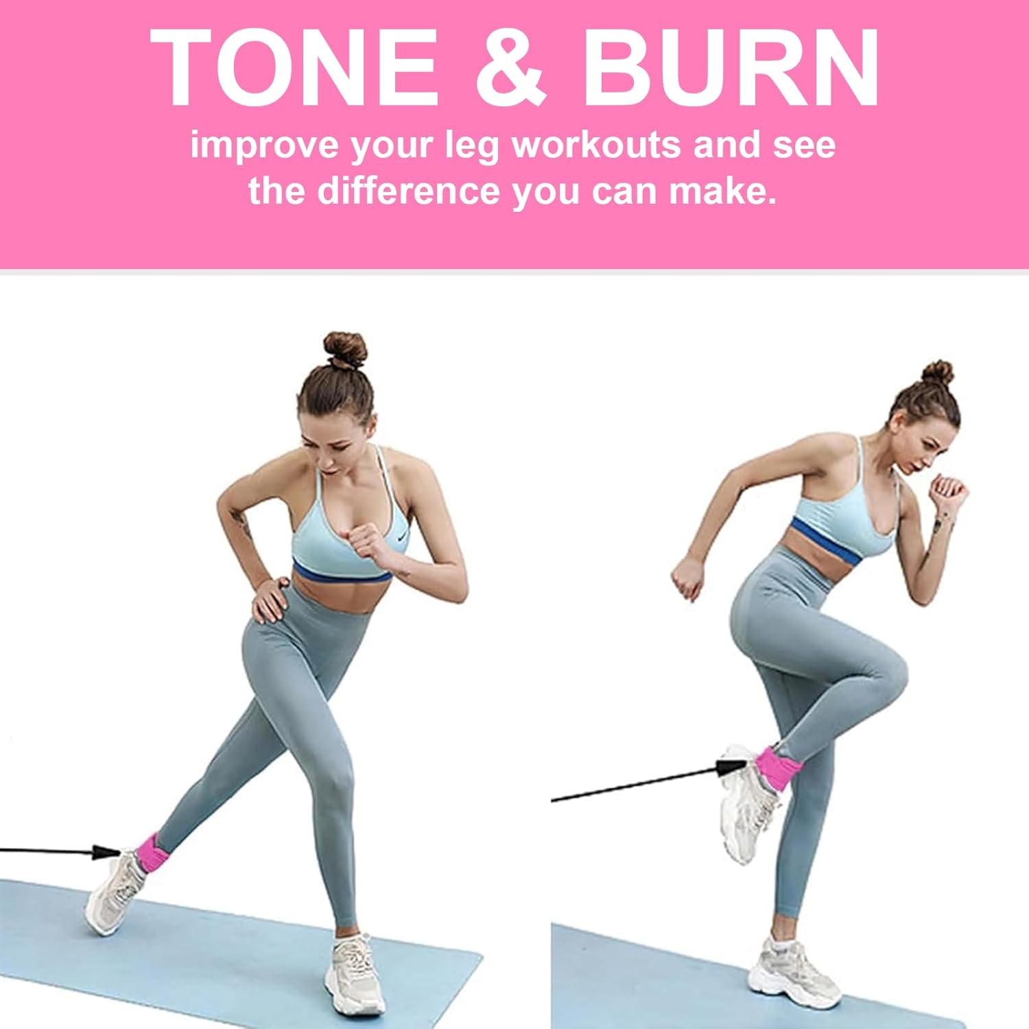 2Pack Ankle Straps for Cable Machine, Adjustable Gym Ankle Straps with Double D Ring,Gym Accessories, Suitable for Gym Gluteal Muscle Training, Leg Extension Training, Hip Abduction Training