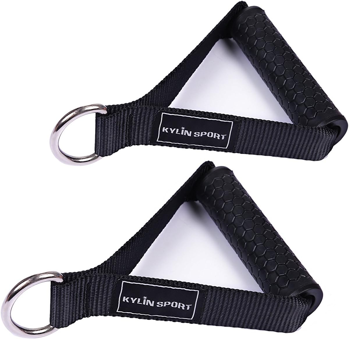 Upgraded Cable Machine Attachments Resistance Bands Handles Grips Fitness Strap Stirrup Handle Cable Attachment Silicon Grip with Metal Carabiner Colorful Version