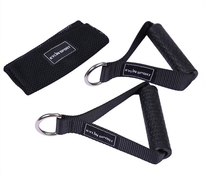 Upgraded Cable Machine Attachments Resistance Bands Handles Grips Fitness Strap Stirrup Handle Cable Attachment Silicon Grip with Metal Carabiner Colorful Version
