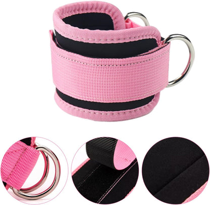 2Pack Ankle Straps for Cable Machine, Adjustable Gym Ankle Straps with Double D Ring,Gym Accessories, Suitable for Gym Gluteal Muscle Training, Leg Extension Training, Hip Abduction Training
