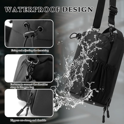 Magnetic Gym Bag, Gym Magnetic Water Bottle Holder Bag with Phone Pockets & Accessories Organizer, Sling Bag with Adjustable Strap for Men/Women Gym Accessories Organizer