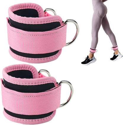 2Pack Ankle Straps for Cable Machine, Adjustable Gym Ankle Straps with Double D Ring,Gym Accessories, Suitable for Gym Gluteal Muscle Training, Leg Extension Training, Hip Abduction Training