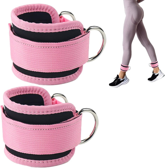 2Pack Ankle Straps for Cable Machine, Adjustable Gym Ankle Straps with Double D Ring,Gym Accessories, Suitable for Gym Gluteal Muscle Training, Leg Extension Training, Hip Abduction Training