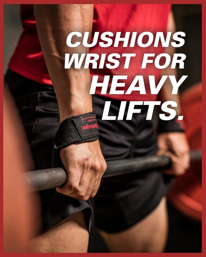 Padded Cotton Lifting Straps with Neotek Cushioned Wrist (Pair)