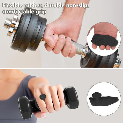 Anti-Slip Workout Grips - Ergonomic Silicone Hand Protector Gloves for Weight Lifting, Pull-Ups, Gym Training and Exercise, for Men and Women (Black)