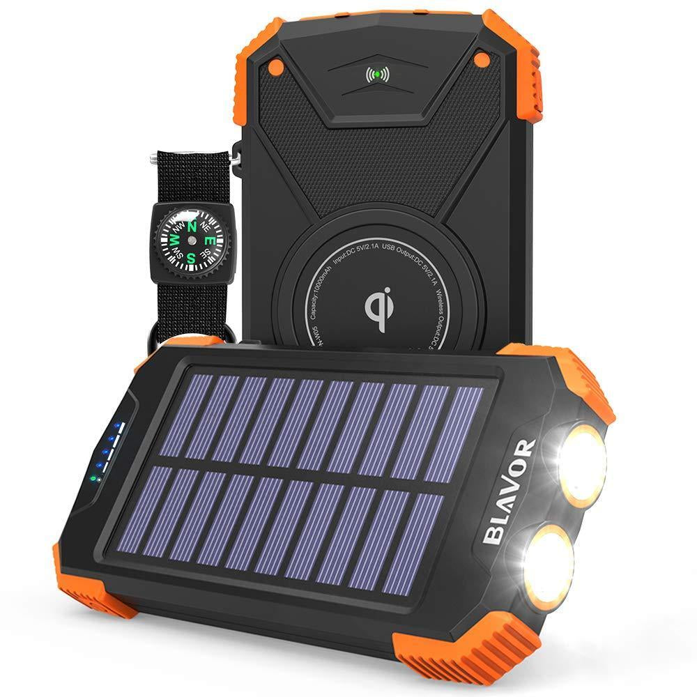 Solar Power Bank Qi Portable Charger by BLAVOR Solar Charger&Power Bank-1 NEW